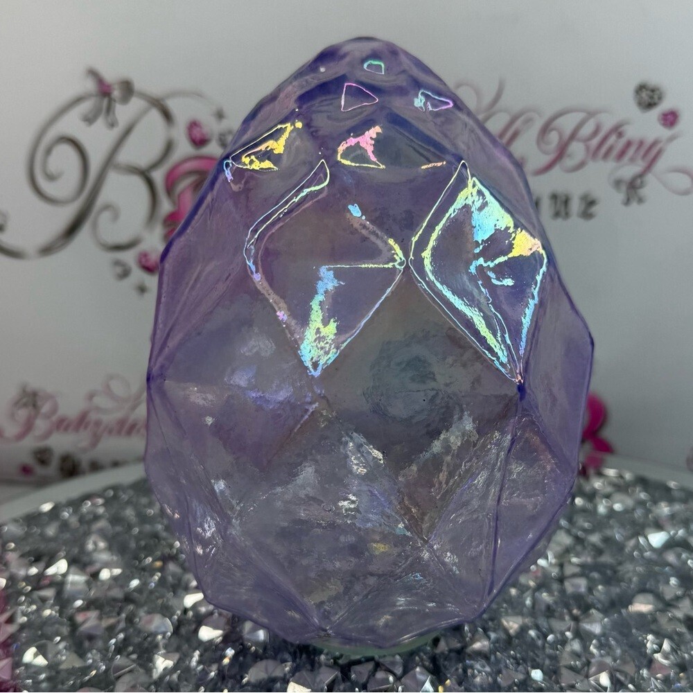 Decor egg holographic Iridescent Lavender Geometric Decorative Egg